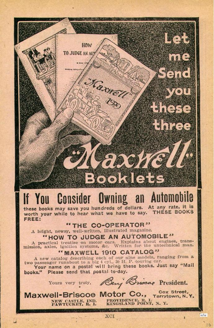 1910 Maxwell Auto Advertising
